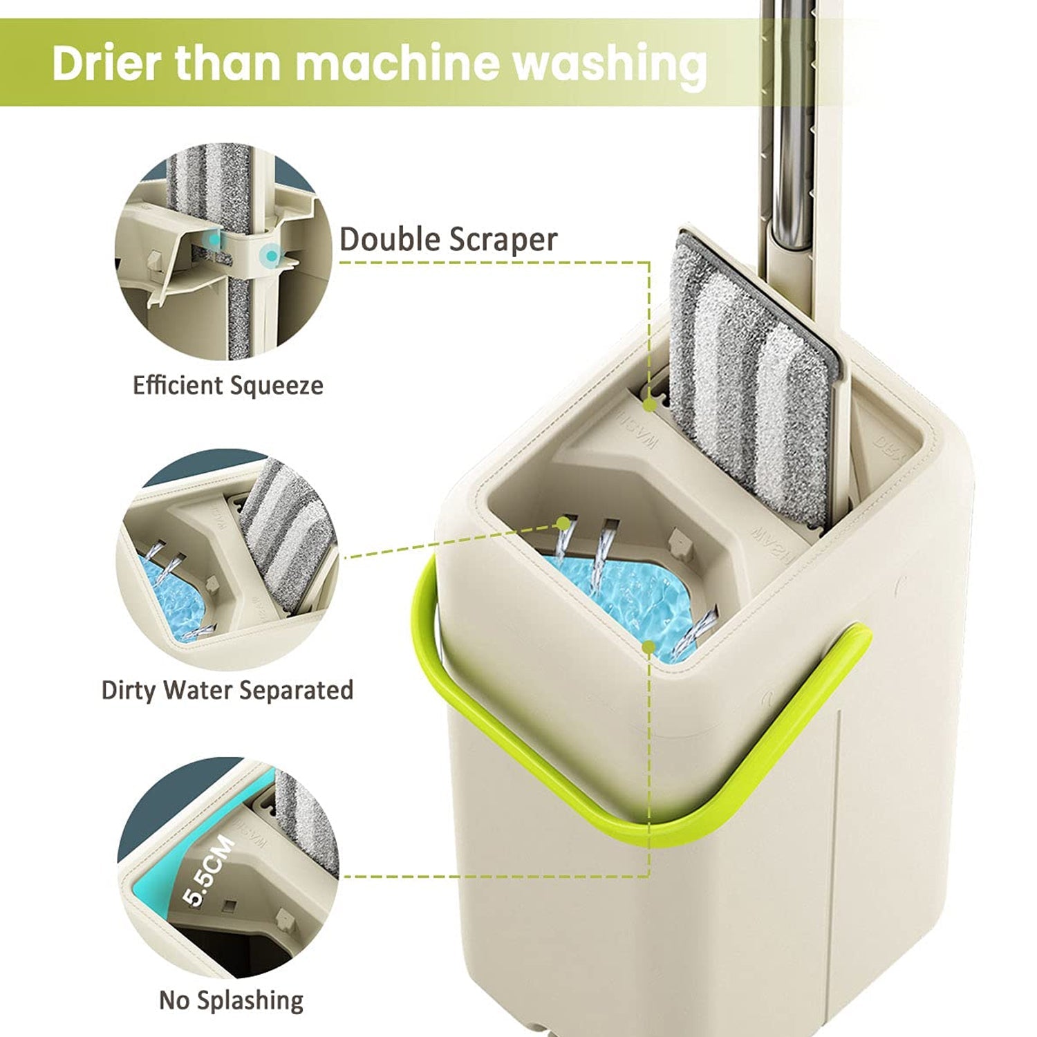 1146 Floor Mop and Bucket Set, Flat Mop for Cleaning with Wringer, Self Clean Damp Mop and Bucket for Hardwood, Laminate, 2 in 1 Hands Free Mop with Washable Microfiber Pad for Wet & Dry Use 1146 Floor Mop and Bucket Set, Flat Mop for Cleaning with Wringer, Self Clean Damp Mop and Bucket for Hardwood, Laminate, 2 in 1 Hands Free Mop with Washable Microfiber Pad for Wet & Dry Use